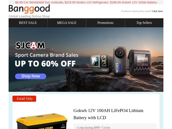 [Outdoor Sale] Sjcam Sport Camera  Up to 60% Off, Car Sunshade Umbrella $8.99! Shop Now>>