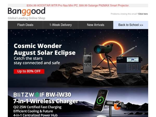 ☀️[UP to 80% OFF] Cosmic Wonder: August Solar Eclipse Sales, $45.99 7 in 1 Wireless Charger.