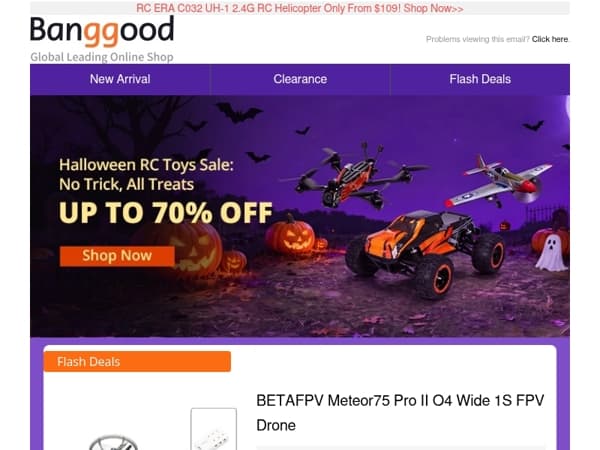 [RC Toys Mega Sales] RC Toys Halloween Sale Up to 70% off, BETAFPV Meteor75 Pro II FPV Drone Only $309.99! Go!>>