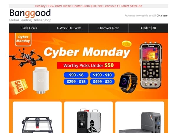 [Cyber Monday Rollback Sale!]  Discount Upgrade>LONGER RAY5 Laser Engraver $179.99! 2Pcs BAOFENG UV5R Walkie Talkie $35.99!