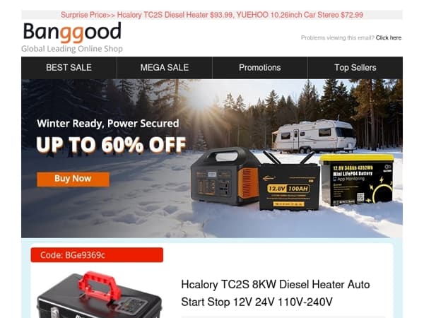 [Up to 60% Off] Winter Power & Energy Gear Sale! 76.8Wh 100w Power Station Only $46.99! Shop Now>>