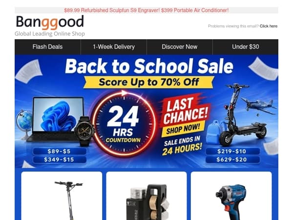 Back to School Sale 24Hrs Countdown! Catch Last Chance to Save with Allowance Now!