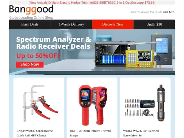 [DIY Tool & Auto]Spectrum Analyzers Up to 50% OFF!FNIRSI 3In1 Multimeter$49.99!Woodworking Clamps$26.99!