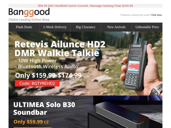 [New] $159.99 Retevis Ailunce HD2 10W Walkie Talkie, $873 Xiaomi 4K Laser Projector 3.