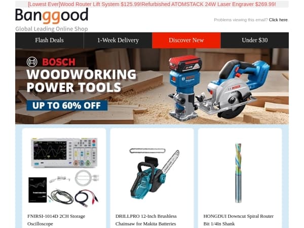 [Up to 60% Off] BOSCH Power Tool Deals! DRILLPRO 12-Inch Brushless Chainsaw Only $49.99!