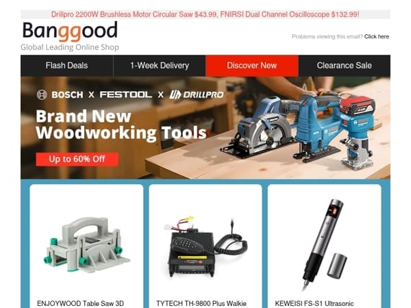 [DIY Power Tools & Auto Deals] BOSCH and Drillpro Woodworking Tools Up To 60% Off, Shop Now>>