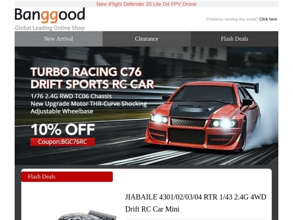 [RC Toys Outdoor Sale] New Arrival! Eachine E188S GPS RC Helicopter $399.99!Jiabaile Drift RC Car Only From $27.69!Eachine FW190 EPP RC Airplane $62.99!Grab Now! >>