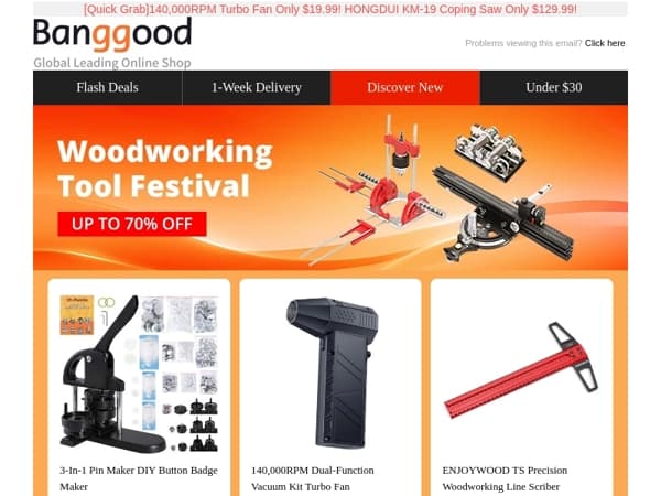 [DIY Tools & Auto]Woodworking Tool Festival! Summer Instruments Purchase Priority! Up to 70% Off>>