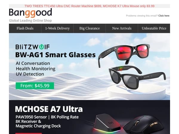 [New Arrivals] BW-AG1 Smart Glasses from $45.99, AMNVOLT V4 ATS Mini Radio from $34.99, Grab!