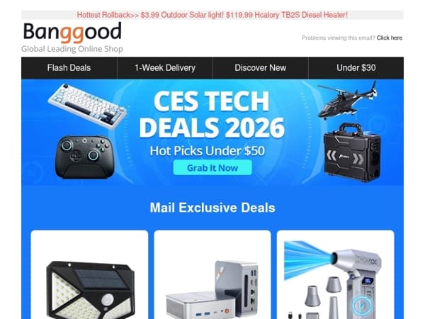 [ CES Sale Last Wave! ] $17.99 Drillpro Turbo Fan! $77.99 10Kg PETG 3D Printer Filament! $209.99 EGPU Dock!