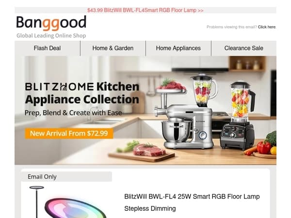 🌈BlitzHome Kitchen Appliance Collection Up To 50% OFF, $150.99 Proscenic P20 OnePass Cordless Vacuum Cleaner.
