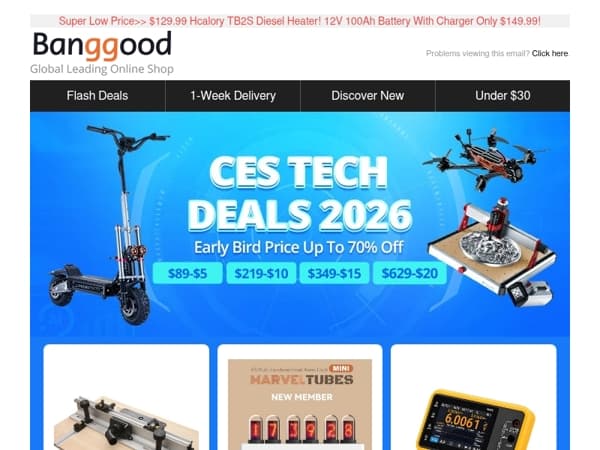 [CES TECH DEALS] Get Early Bird Price Inside! Quasi-Glow Tube Clock $49.99! Xiaomi Car Vacuum Cleaner $89.99!🎉