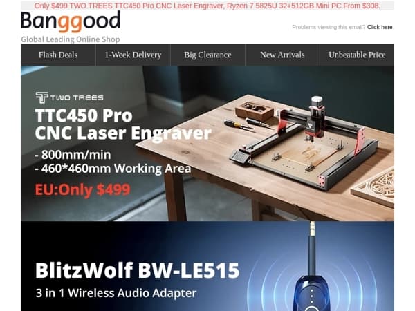 $13.99 BlitzWolf BW-LE515 3 in 1 bluetooth Audio Adapter; $23.99 BlitzWolf BW-TA3 Universal Adapter, Shop Now >>