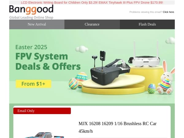 [RC Toy Easter Sale] From Only $1! MJX 16208 16209 1/16 Brushless RC Car $78.99! Shop Now>>