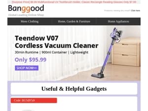 🧽Only $95.99 Teendow V07 Cordless Vacuum Cleaner ,Starry Sky Projector Lamp Only $56.49, Shop Now >>