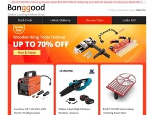 [Great discount DIY Tools]Up to 60% OFF! HONGDUI Hooked On Wood Bench Dog Set From $39.99, Excellway Electric Welding Machine $30.99>>