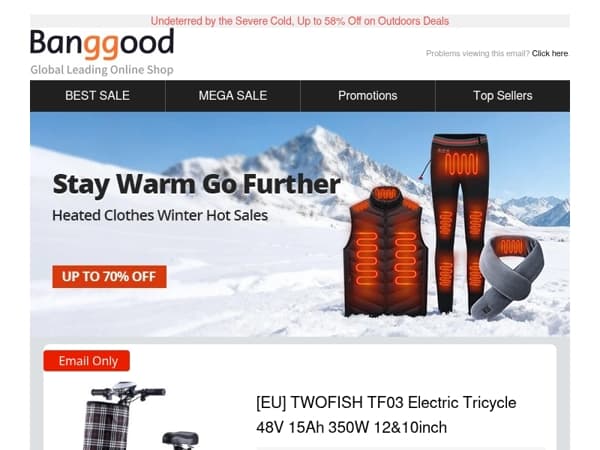 [This New Year Never Cold!] Up To70% OFF! TENGOO Heated Clothes 6000W ANGWATT T1 E-sctoor $1?99.99, Kroak 10L Diesel Heater Low to $7?.99 Hurry!