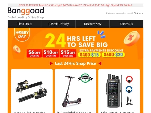 [⚠️24Hrs Countdown!] 20Pcs Only $189.99 Refurbished WQ-W4 Pro E-Scooter! $167.8 TTWEN 12V 100Ah Battery! $118.99 Gaming Chair!