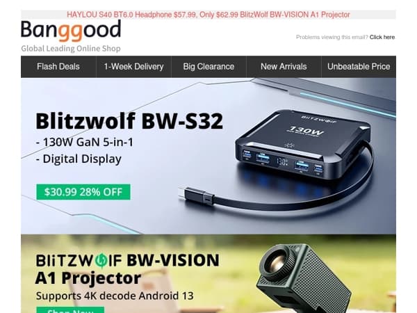 💻[Smart Device for Your Christmas] BW-S32 130W GaN 5 in 1 Charger Only $29.99, $489.99 Ninkear A15 Pro Laptop >>