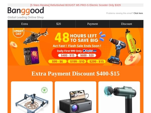 🧧[Only 48Hrs] Extra $20 OFF Payment Discount is available Now! $83.99 Refurbished S9 Laser Engraver, Only 20pcs >