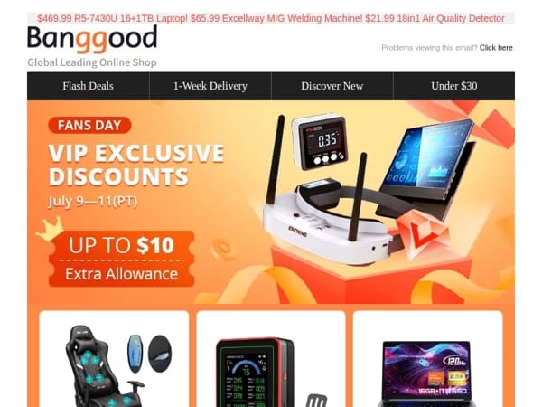 [VIP DAY & Clearance!🔥] Wookworking Planing Stop Only $19.99! 1000W iScooter iX5S Only $585.77! Massage Gaming Chair Only $119.99! Grab Now!