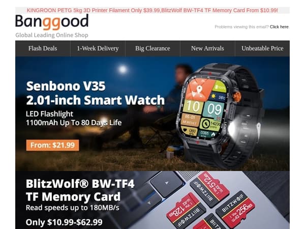 [NEW]Senbono V35 2.01-inch Smart Watch From $21.99,TTC450 Ultra Router Machine Email Only $699!SHOP NOW>