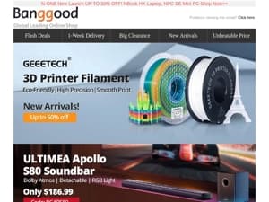 ⌚[Mail Limited Deal] Only $52.99 BlitzWolf BW-Voyager1, GEETECH PLA 3D Printer Filament UP TO 50% OFF >>
