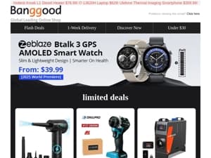 [Happy Spring Festival🧨>] Zeblaze Btalk 3 Smartwatch World Premiere Only From $39.99! Ultrasonic Cleaner Only $27! Air Duster $18.99!