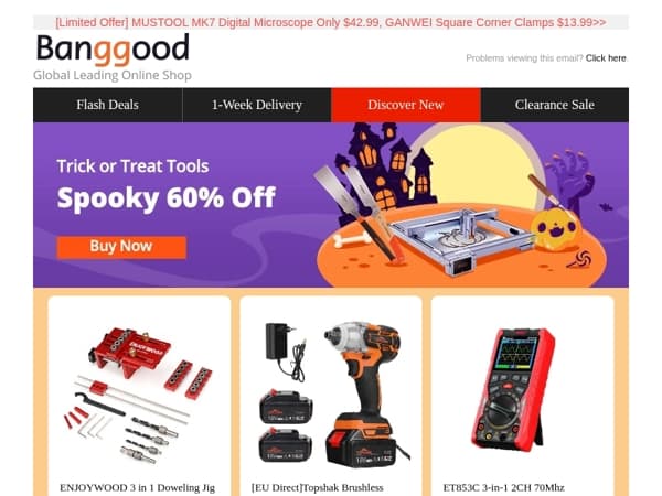 [Tools & Auto] Halloween Sales Up to 60% Off! Refurbished AtomStack 20W Laser Engraver $199.99,DRILLPRO Wind Pressure Turbo Fan $39.99!