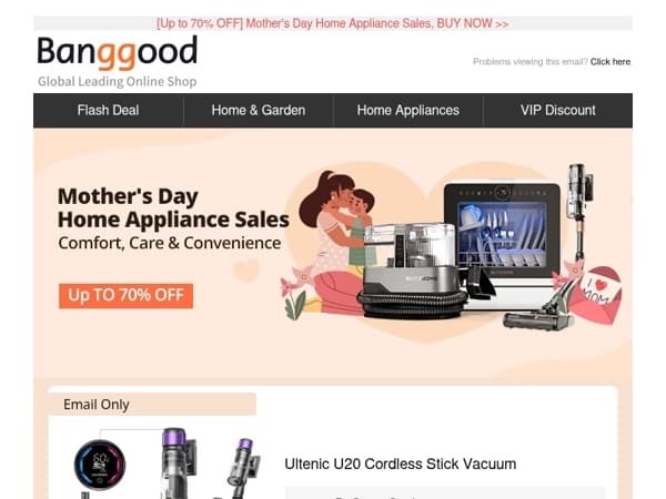 ✈️[EU Direct] Only $133.99 18UWANT Y100 Steam Carpet Cleaner, $157.99 Ultenic U20 Cordless Stick Vacuum.