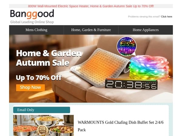 🌡️[Warm Winter Sale] WARMOUNTS Gold Chafing Dish Buffet Set $61.99! Unisex Electirc Heated Vest $23.99, Proscenic P16 Vacuum Cleaner $139.99, Now!