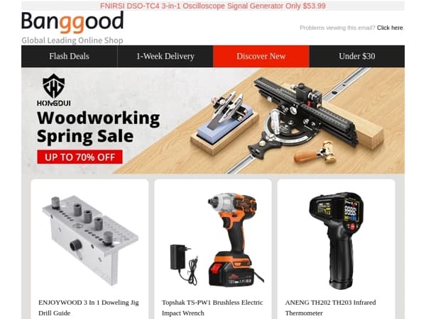 [DIY TOOLS] HONGDUI Woodworking Spring Sale Up to 70% OFF! Topshak Brushless Wrench Only $36.99! SHOP NOW>