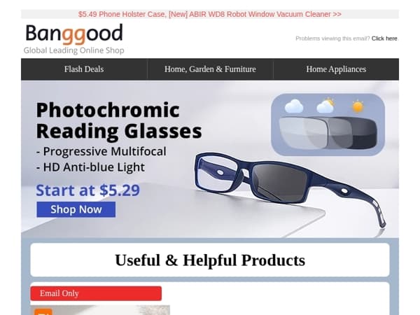 [Start at $5.29] Photochromic HD Reading Glasses, $38.49 Xiaomi Mijia Electric Hair Clipper >>