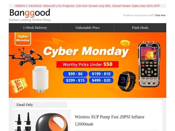 [ Hot Cakes Coming] Wireless SUP Pump 12000mah $6?.99, 10W Laser Engraver EU Direct $179.99