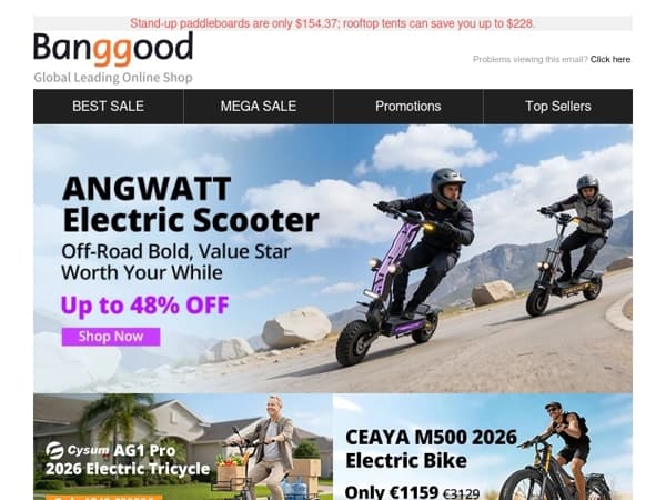 [Only Half Price,Mail Exclusive]Get an ANGWATT CS1 electric scooter for half price! Save Up $1000, Grab Now>