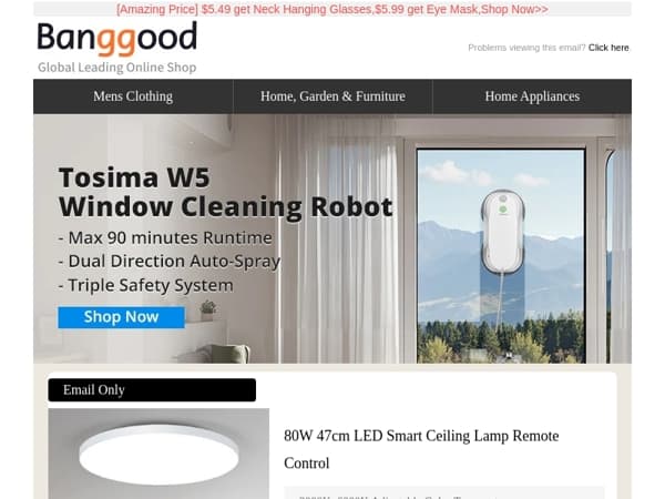 🎉[New Arrival] Tosima W5 Window Cleaning Robot Only $126.99, BLITZHOME C180 Mini Coffee Machine Only$69.99.