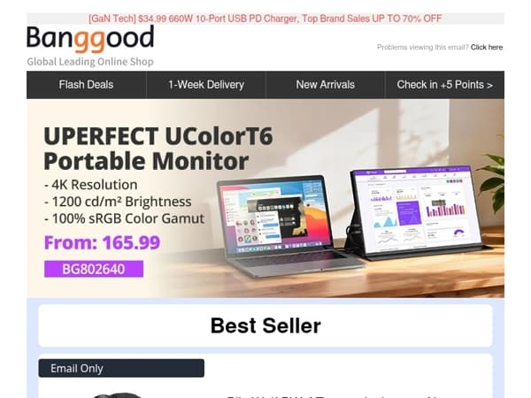 ⚡[New] BlitzWolf BW-AT8 Smart Watch Only $24.99, UPERFECT UColorT6 Portable Monitor Only 165.99!