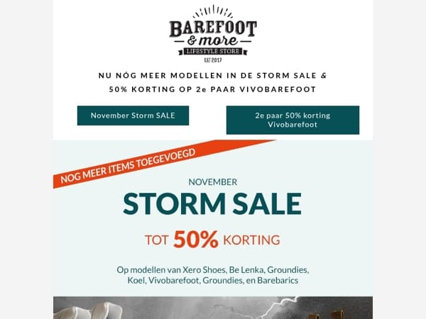 Nu tot 50% korting in de Novermber Storm Sale