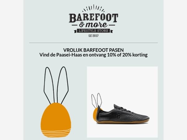 Paasactie -Vind de Paasei-Haas en ontvang tot 20% korting
