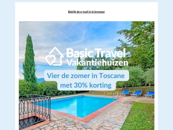 Vier de zomer in Toscane met 30% korting