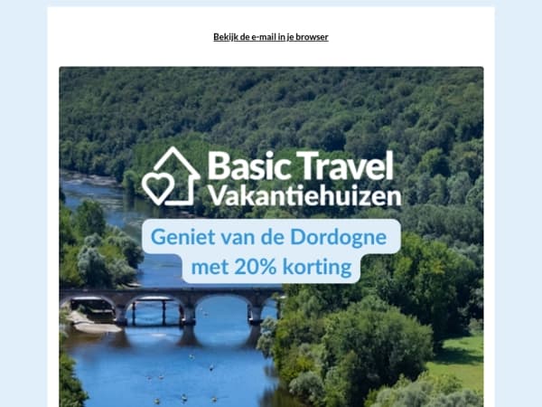 Geniet van de Dordogne  met 20% korting