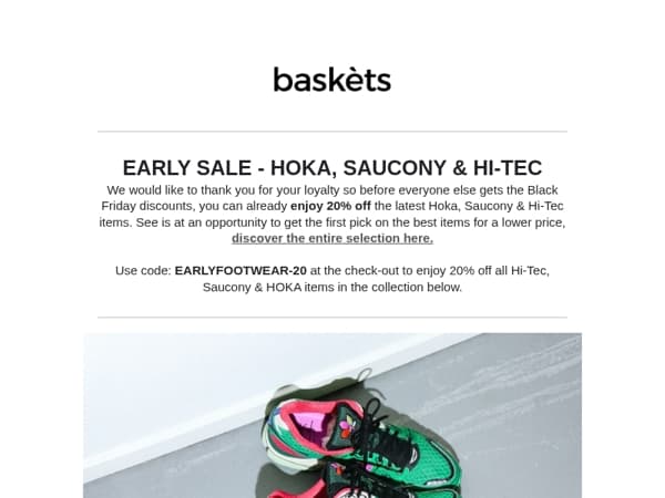 Early sale: Saucony, Hoka & Hi-tec