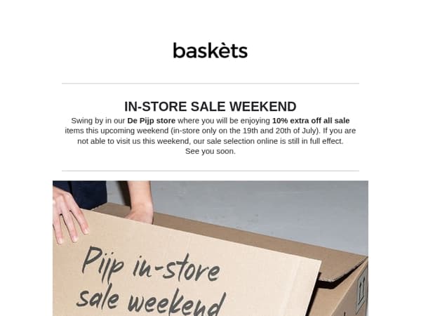 10% extra off all sale items in our De Pijp store