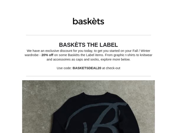 Baskèts the Label - 20% off selected items
