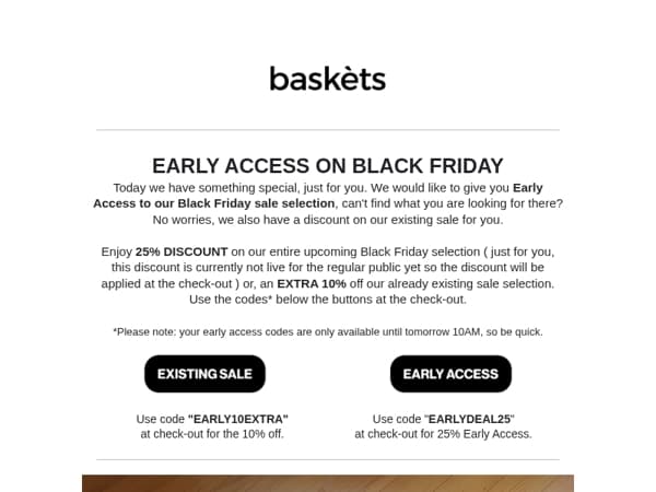 Early Access on Black Friday