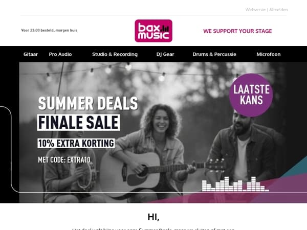 Laatste week, : 10% extra korting op onze Summer Deals