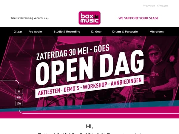 Binnenprogramma Open Dag nu LIVE! 🚨
