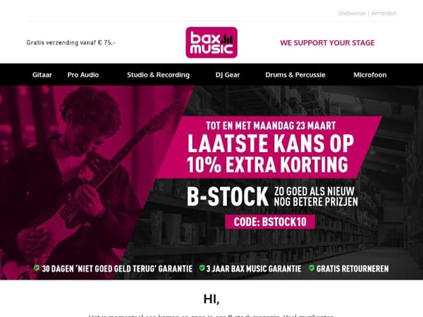 💡 Laatste kans: 10% EXTRA korting op alle B-stock
