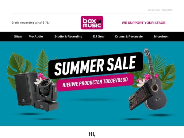 Summer Sale ☀️ nieuwe producten toegevoegd