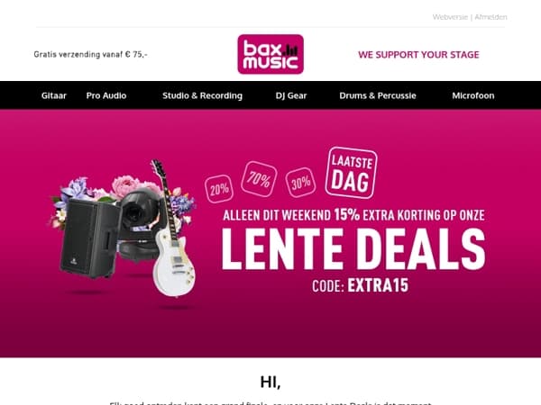 ⏳ Laatste kans: Alleen vandaag nog 15% EXTRA korting!